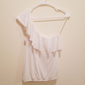 American Eagle One Shoulder Ruffle Shirt
